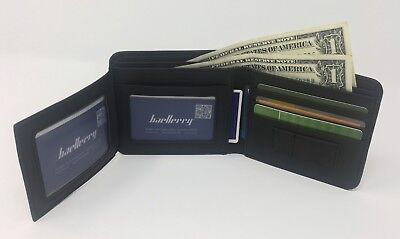 Fashion Mens Bifold Genuine Leather Wallet ID Credit Card Holder