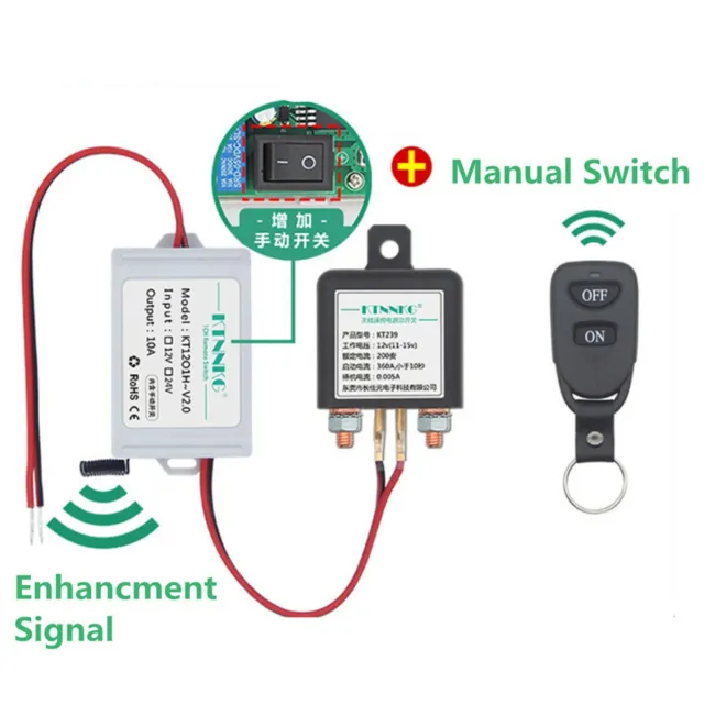 Car Truck Battery Isolator Master Kill Switch Wireless Manual/Remote Control