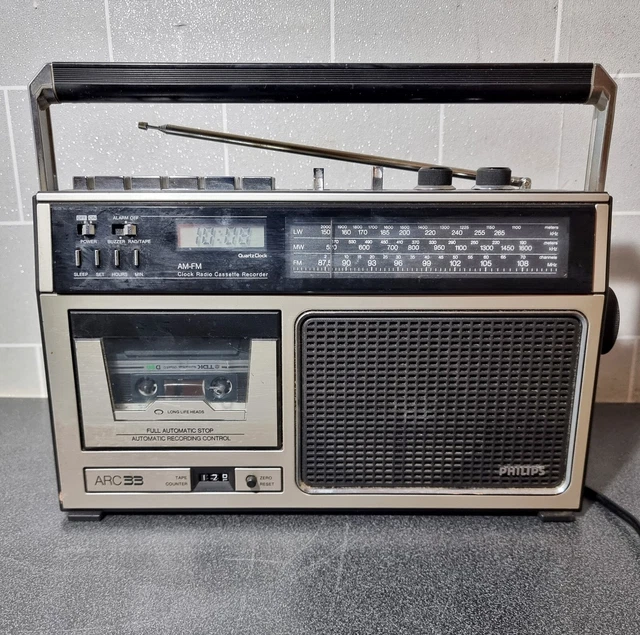 PHILIPS ARC33 CLOCK Radio Cassette Recorder FULLY WORKING EUR 48,76