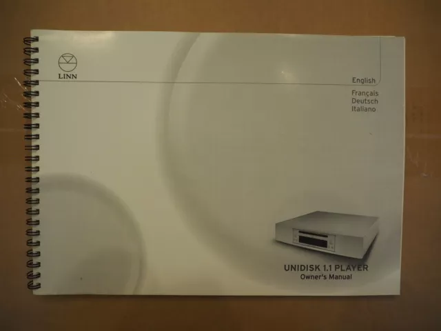 LINN Unidisk Owners manual - Bedienungsanleitung LINN CD Player