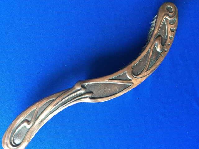 Ancienne brosse de table/ramasse miettes cuivre rouge art nouveau/brosse en soie