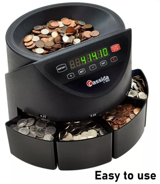 COIN COUNTER SORTER Digital Machine Commercial Money Change Wrapper