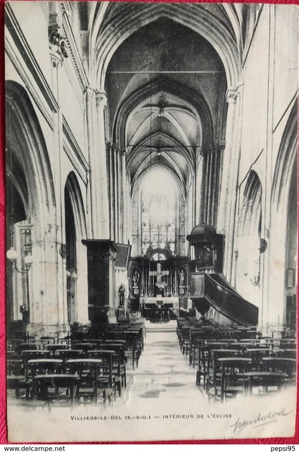 95 VILLIERS LE BEL - Intérieur de l'Eglise (Phototypie A. Breger frères)