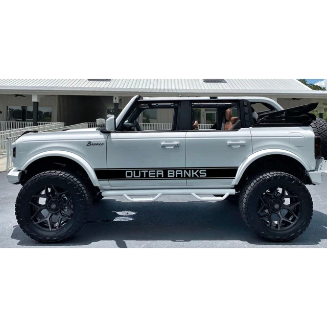 FORD BRONCO 20212024 OUTER BANKS LOGO Vinyl Side Decals 4DR Off Road