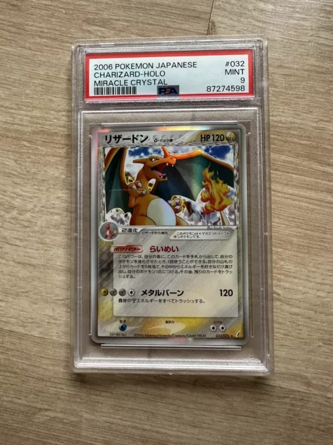 Pokémon Glurak Holo Karte ( Charizard Miracle Crystal ) PSA 9 JPN