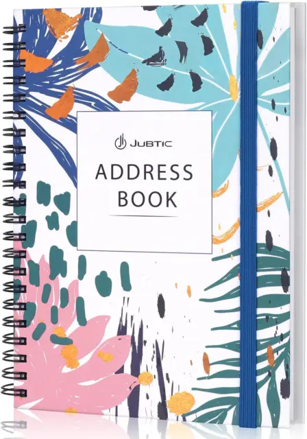 JUBTIC Address and Password Book with Alphabetical Tabs Hardcover Spiral Bound