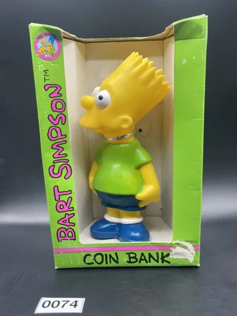 Bart Simpson Green Shirt Vintage 1990 The Simpsons Matt Groening 9" Coin Bank
