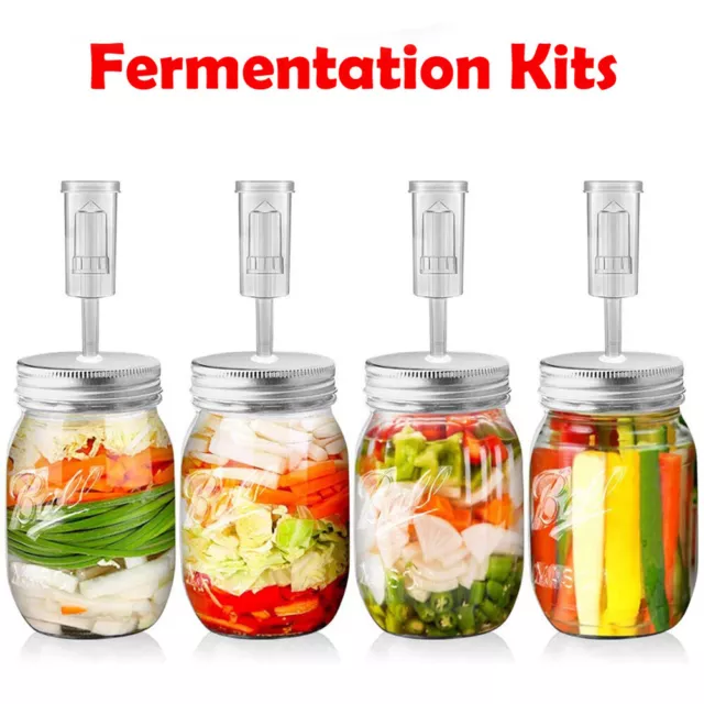Wide Mouth Mason Jar Fermentation Lid & Airlock Kit Preventing Oxygen