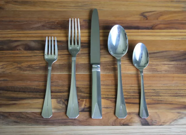 Christofle ATLANTIDE Silver-plated 5-pc place setting Knife Forks Spoons FRANCE
