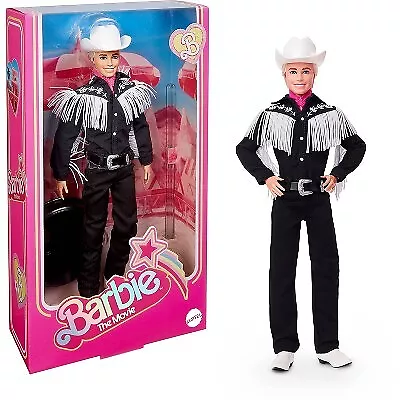 Barbie The Movie Collectible Ken Doll Wearing Black and White Western Outfit