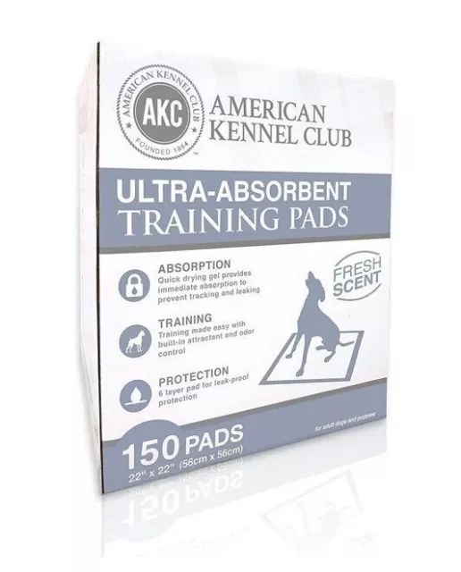 American Kennel Club Fresh Scent Pet Training and PuppyPads, 22″ x 22″, 150 ct