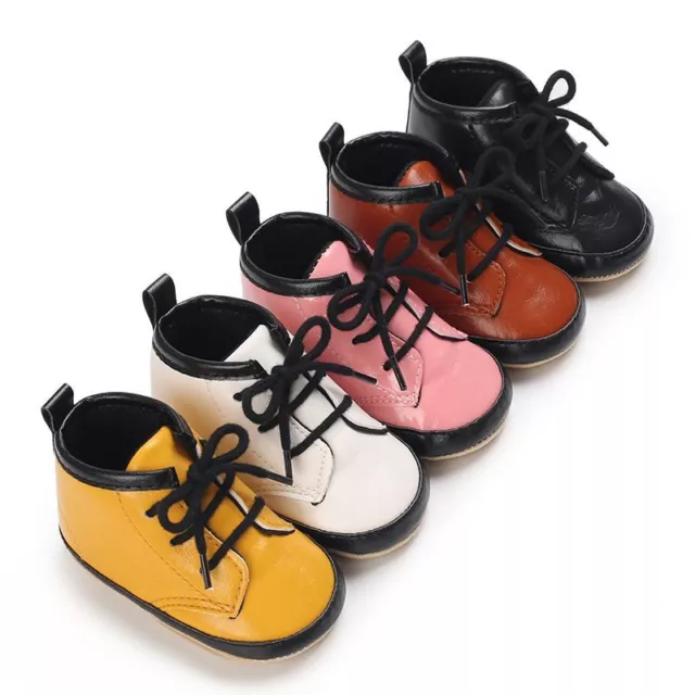 Newborn Baby Girls Boys Pram Shoes Soft  Non Slip PreWalker Boots Warm Slippers