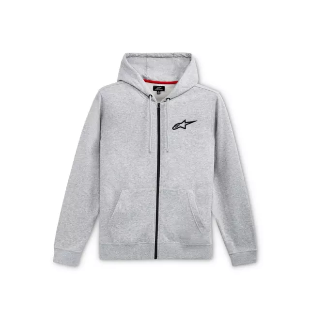 Alpinestars Ageless Chest Casual Zip Front Hoodie Grey Heather Black