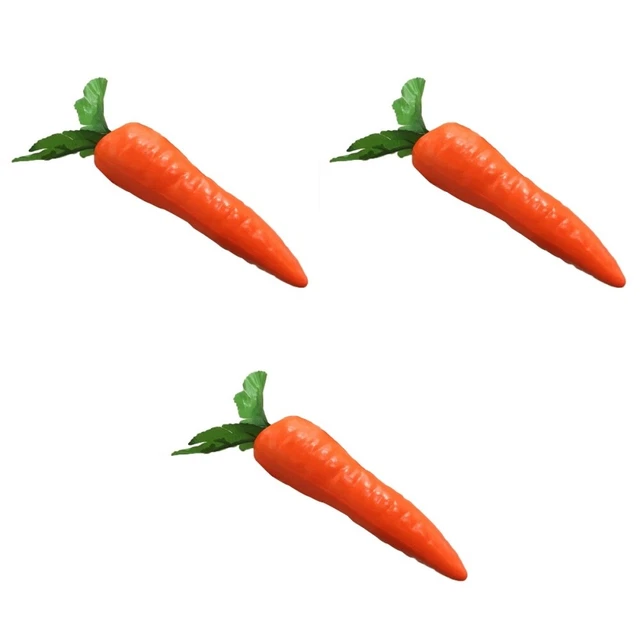 3 piezas de alimentos falsos zanahorias vegetales falsos zanahorias artificiales