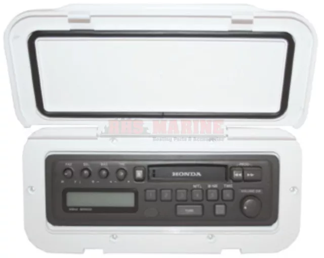 Boat Marine Watertight hinged white fascia panel for CD player and radio systems