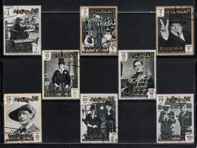 Fujeira, 1965, Churchill, Set of 8, Regular Issues & Air Mails