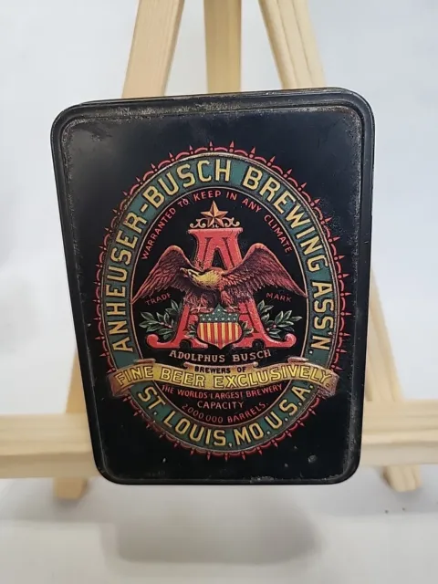 Vintage Budweiser Anheuser-Busch Brewing Assn Playing Cards In Tin