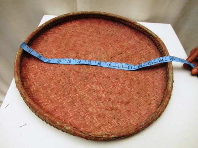 Antique Burmese Basketry Sieve For Rice And Sesame for Kitchen Burma painted " 2 8