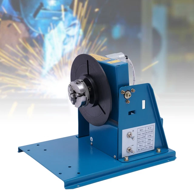 2-10r/min Lathe Chuck Rotary Welding Positioner Turntable Table Manual Rollover