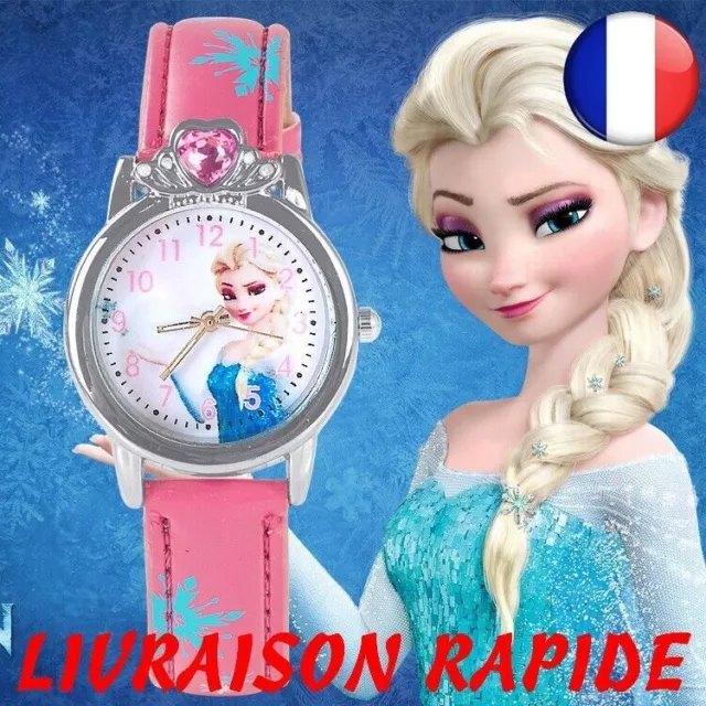 Reloj para niñas, pulsera de cuero de moda de cuarzo con nieve para niños,...