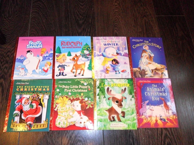 New Lot of 8 Christmas Little Golden Books Rudolph Frosty Santa Poky Puppy