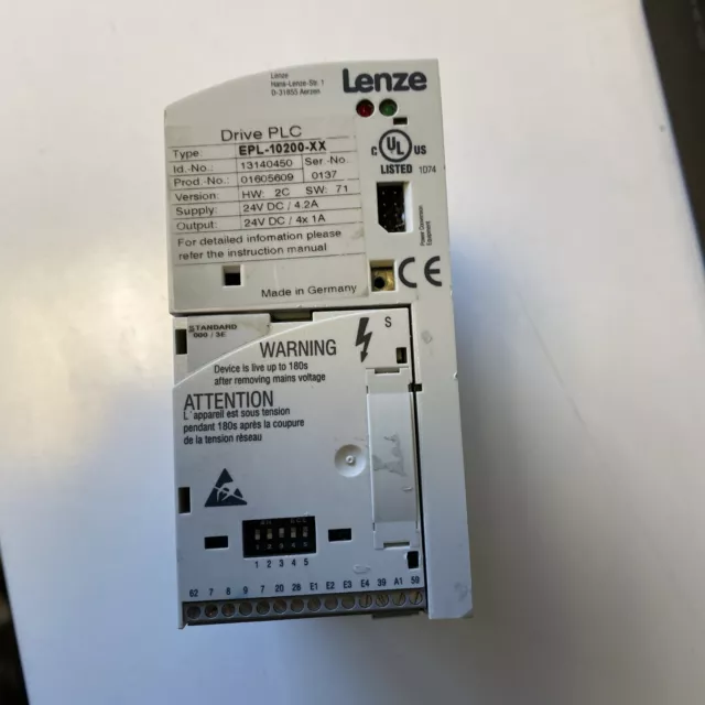 LENZE Drive Plc Type : EPL-10200-XX Extension Board 01 Type: EPZ-10201 2