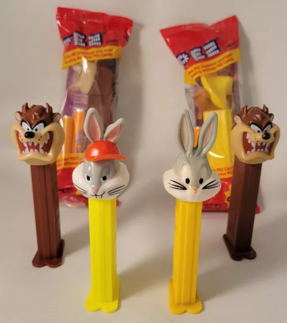 Lot of Six Looney Tunes Pez Dispensers - Bugs (2), Taz (3), Speedy Gonzalez (1)