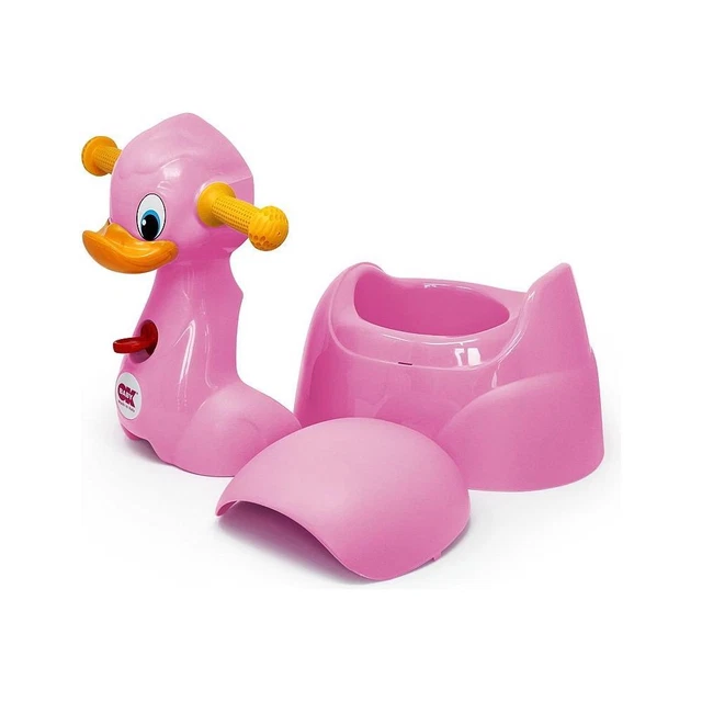 Vasino ergonomico con coperchio Okbaby QUACK Rosa