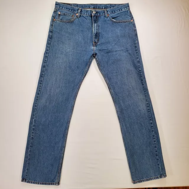 Levis 505 Jeans Mens 38x34 Blue Regular Fit Straight Leg Heavy Denim Classic