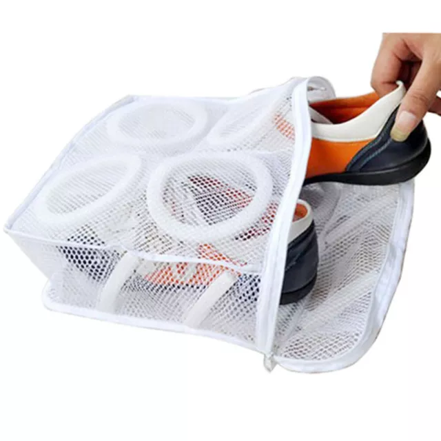 Portable Mesh Sneaker Laundry Bag - White