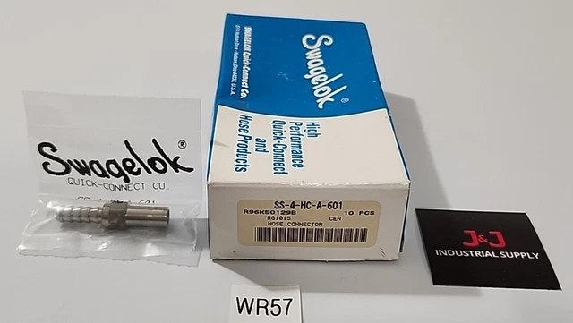 *NEW* [10] Swagelok SS-4-HC-A-601 SS Hose Connector 3/8" Tube 1/4" Hose Warranty