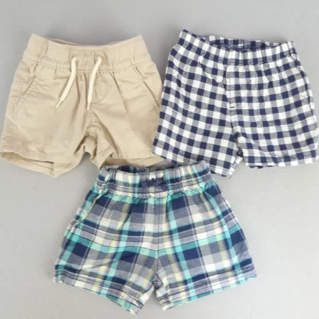 Lot of 3 Baby Boys Shorts 3 Month Drawstring Cotton Carters Child of Mine Gap