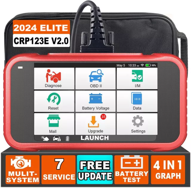 Launch CRP123E V2.0 KFZ OBD2 Diagnosegerät Auto Scanner Fehler Auslesegerät DE