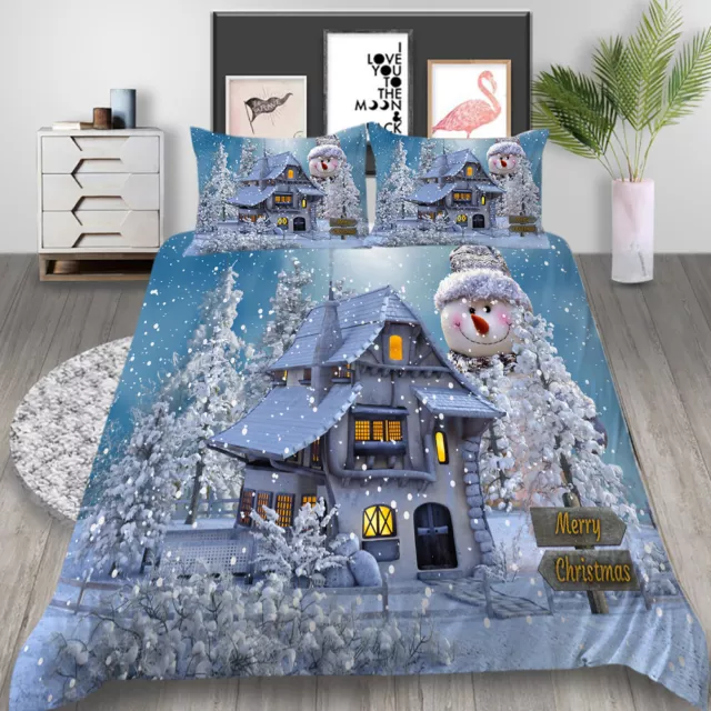 Frohe Weihnachten 3D Luxury Fashion Home Bettbezug-Set Kinderbettwäsche