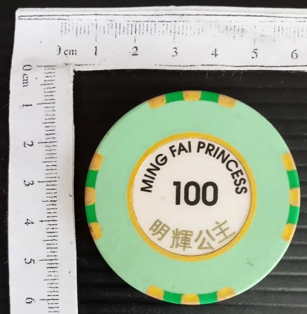 AOP China Gambling Ship Ming Fai Princess $100 vintage casino chip