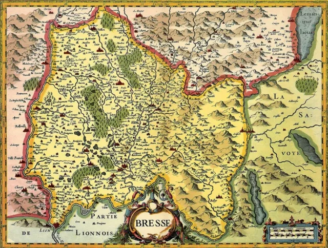 Reproduction carte ancienne - La Bresse XVIIè