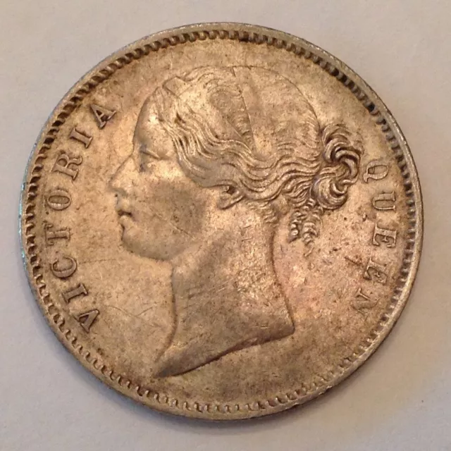 ~1840 British East India Co. Silver Rupee Victoria -  W. W. Divided Legend