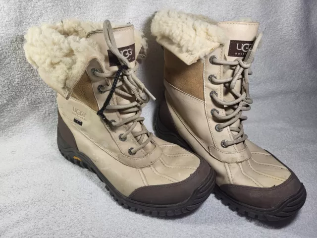 UGG Adirondack II Sand Waterproof Leather Fur Snow Boots Size US 7 Women