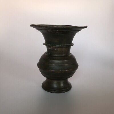 Brass spittoon double bell shaped decorative old or antique
