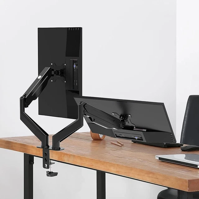 DUAL MONITOR STAND For 1727In Screens, Gas Spring Arm, Adjustable