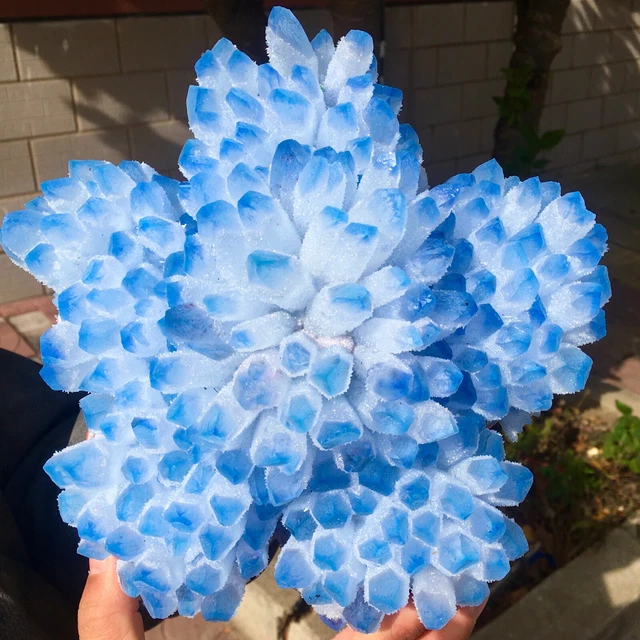 7.7LB New Find sky blue Phantom Quartz Crystal Cluster Mineral Specimen Healing