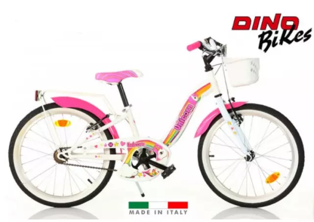 Bici Bicicletta Dino Bikes Unicorno 7 8 9 10 11  Anni Bimba Bambina - 204R-Un