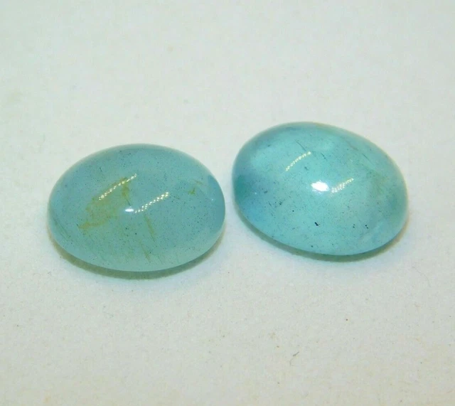 8.80 Cts Natural Milky Santa Maria Blue Aquamarine 11x9 mm Oval Pair Calibrated