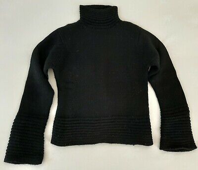 Maglione maglia pesante misto lana nero donna taglia M ESZ
