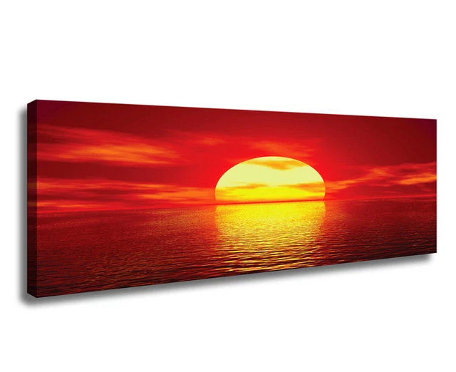 Tableau Sur Toile Abstrait 120x40 Cm - Prêt à Accrocher, Motif Moderne 5742, Par Visario
