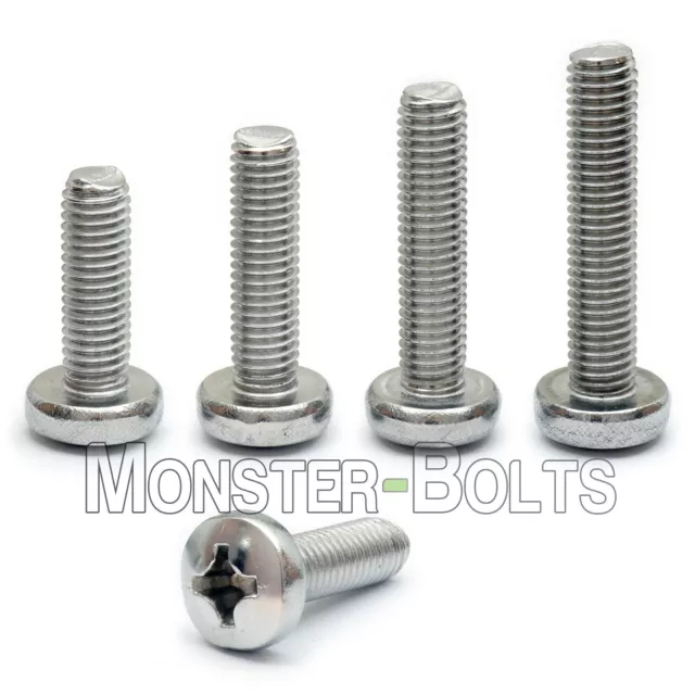 #4-40 - Phillips Pan Head Machine Screws, 18-8 A2 Stainless Steel, SAE Inch / US