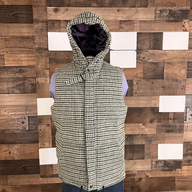 Adidas + Harris Tweed Wool Puffer Down Vest Full Zip Mens Sz Medium SAMPLE