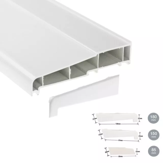 UPVC Window Cill End Cap - Stub / 150 / 180 mm - Plastic PVC External Sill Cover