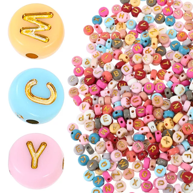 1000Pcs Acrylic Beads English Letters Beads DIY Jewelry Beads Making Loose