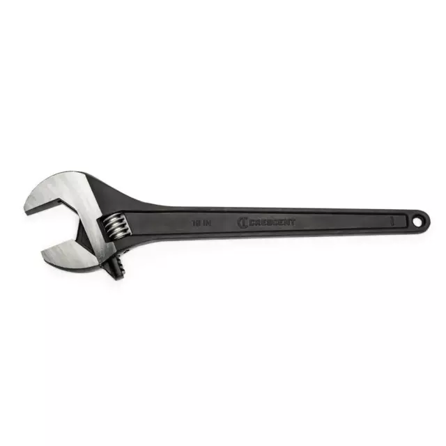 NEW Durable Black Oxide Adjustable Wrench 18in Chrome Steel Tight Jaw Fit